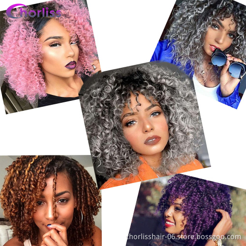 Wholesale New Water Wave Curly Hair Bob Kinky Curly Synthetic Braid 8" Ombre Marley Crochet Braids Synthetic Hair Extension